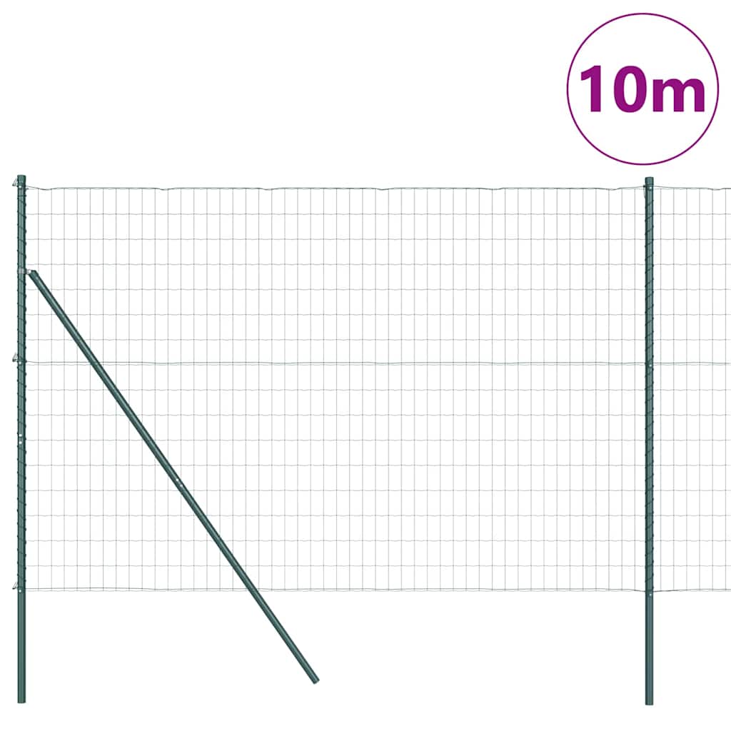 Fence with Post Green 1.6 x 10 m Steel and PVC