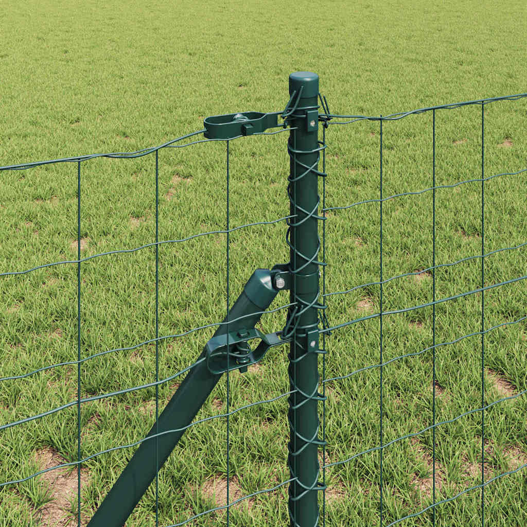 Fence with Post Green 0.4 x 10 m Steel and PVC
