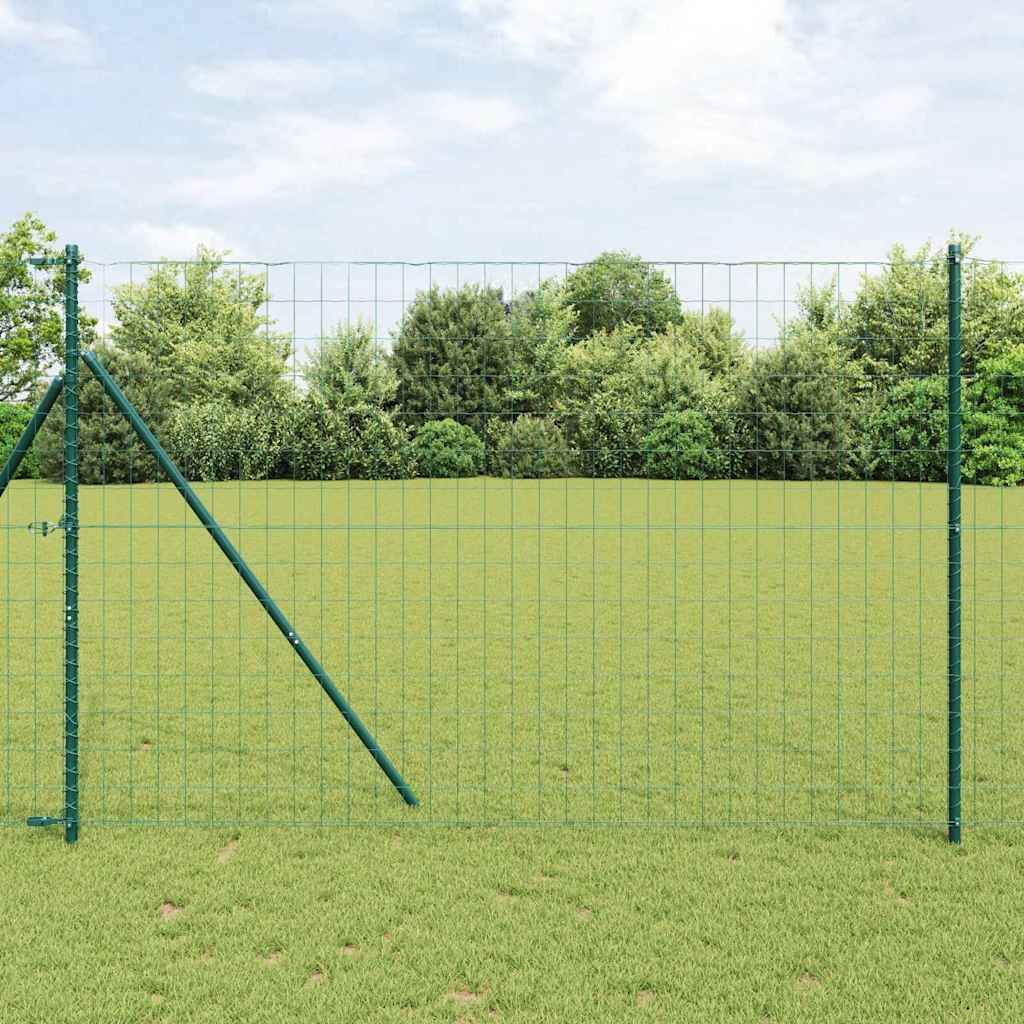 Fence with Post Green 1.5 x 10 m Steel and PVC