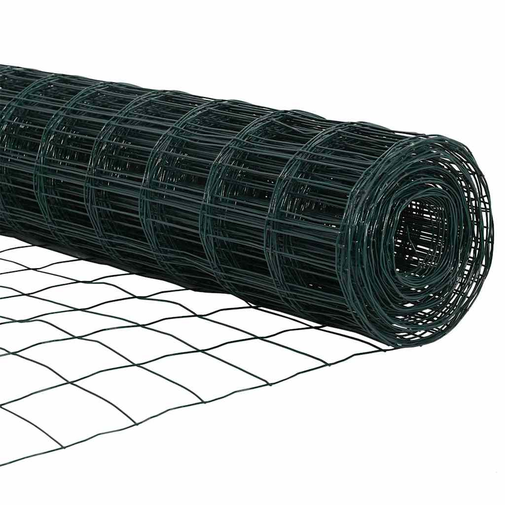 Fence with Post Green 1.6 x 10 m Steel and PVC