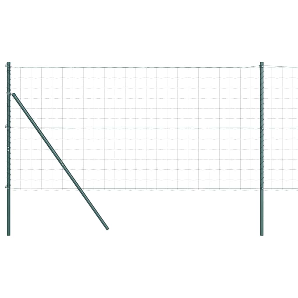Fence with Post Green 1.4 x 10 m Steel and PVC