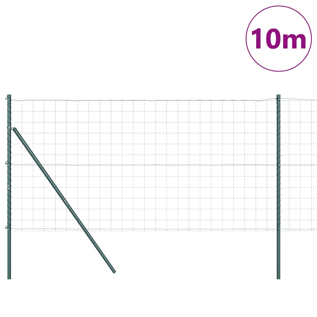 Fence with Post Green 1.4 x 10 m Steel and PVC