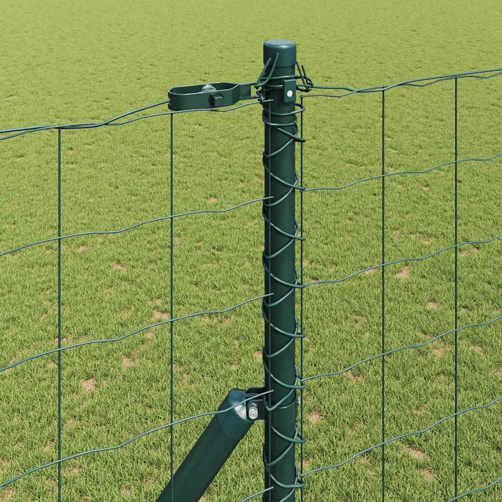 Fence with Post Green 1.6 x 10 m Steel and PVC