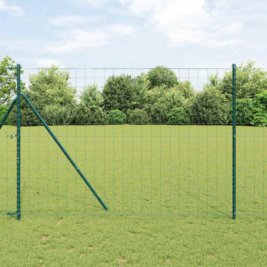 Fence with Post Green 1.6 x 10 m Steel and PVC