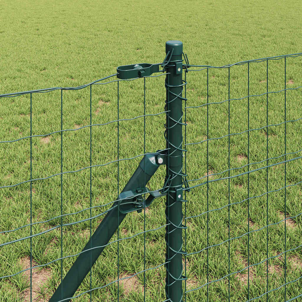 Fence with Post Green 0.4 x 25 m Steel and PVC