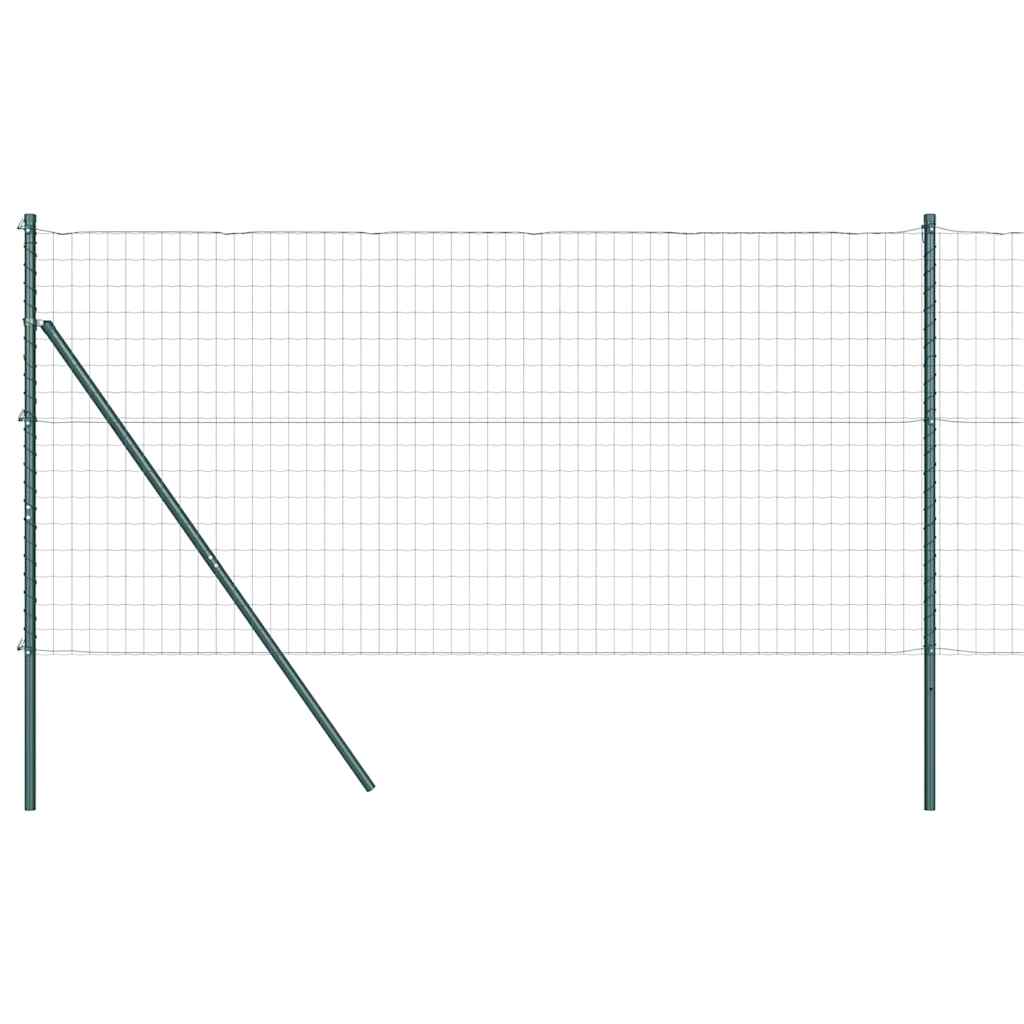 Fence with Post Green 1 x 25 m Steel and PVC