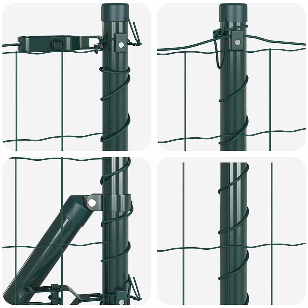 Fence with Post Green 0.8 x 25 m Steel and PVC