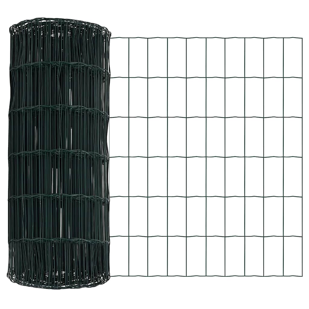 Fence with Post Green 0.8 x 25 m Steel and PVC