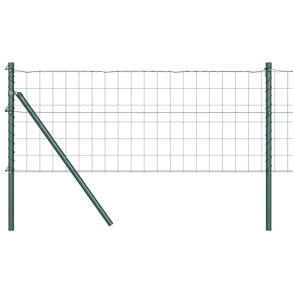Fence with Post Green 0.4 x 25 m Steel and PVC