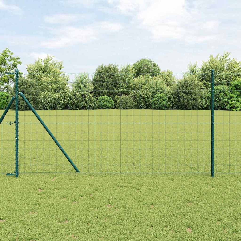 Fence with Post Green 1.2 x 25 m Steel and PVC