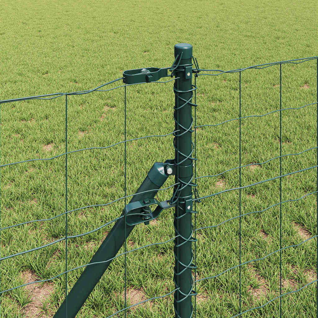 Fence with Post Green 0.4 x 25 m Steel and PVC