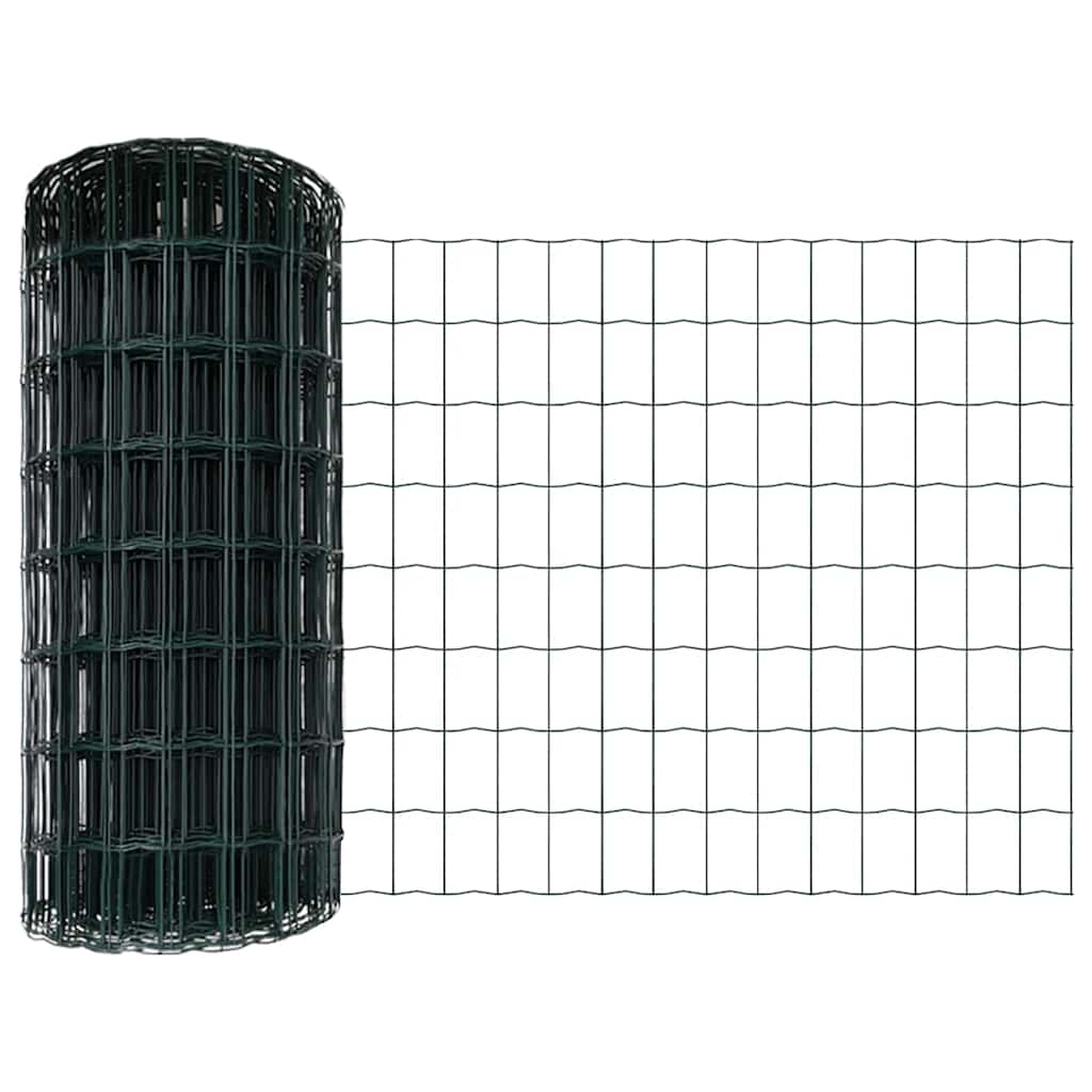 Fence with Post Green 0.6 x 50 m Steel and PVC