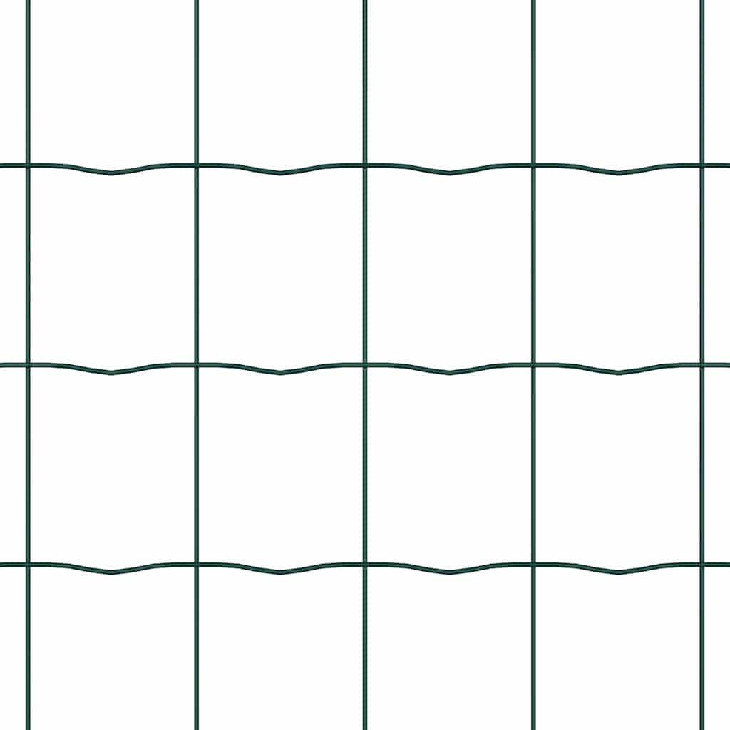 Fence with Post Green 0.4 x 10 m Steel and PVC