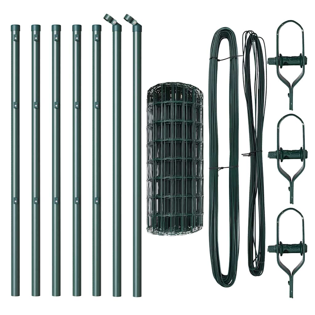 Fence with Post Green 0.8 x 10 m Steel