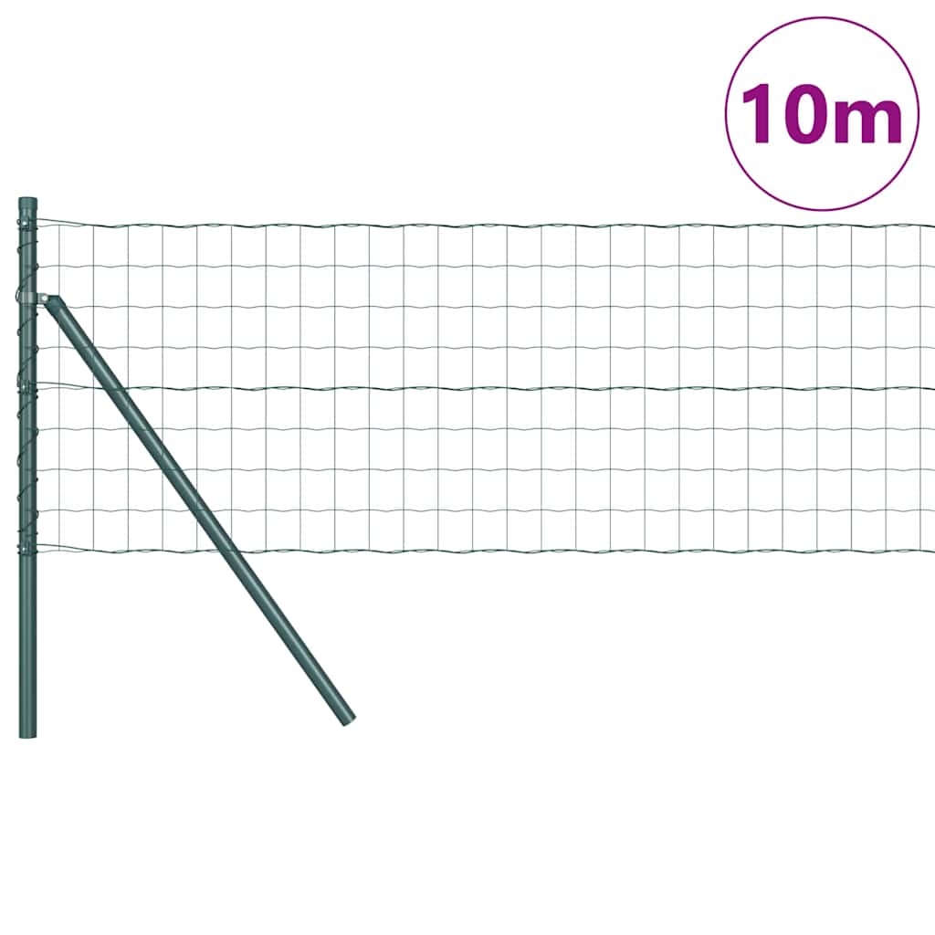 Fence with Post Green 0.8 x 10 m Steel