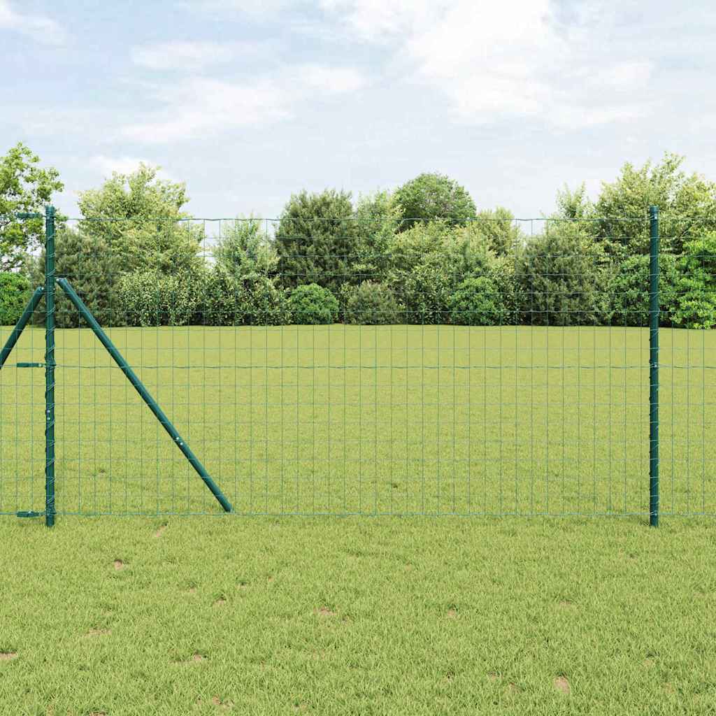 Fence with Post Green 1.2 x 10 m Steel