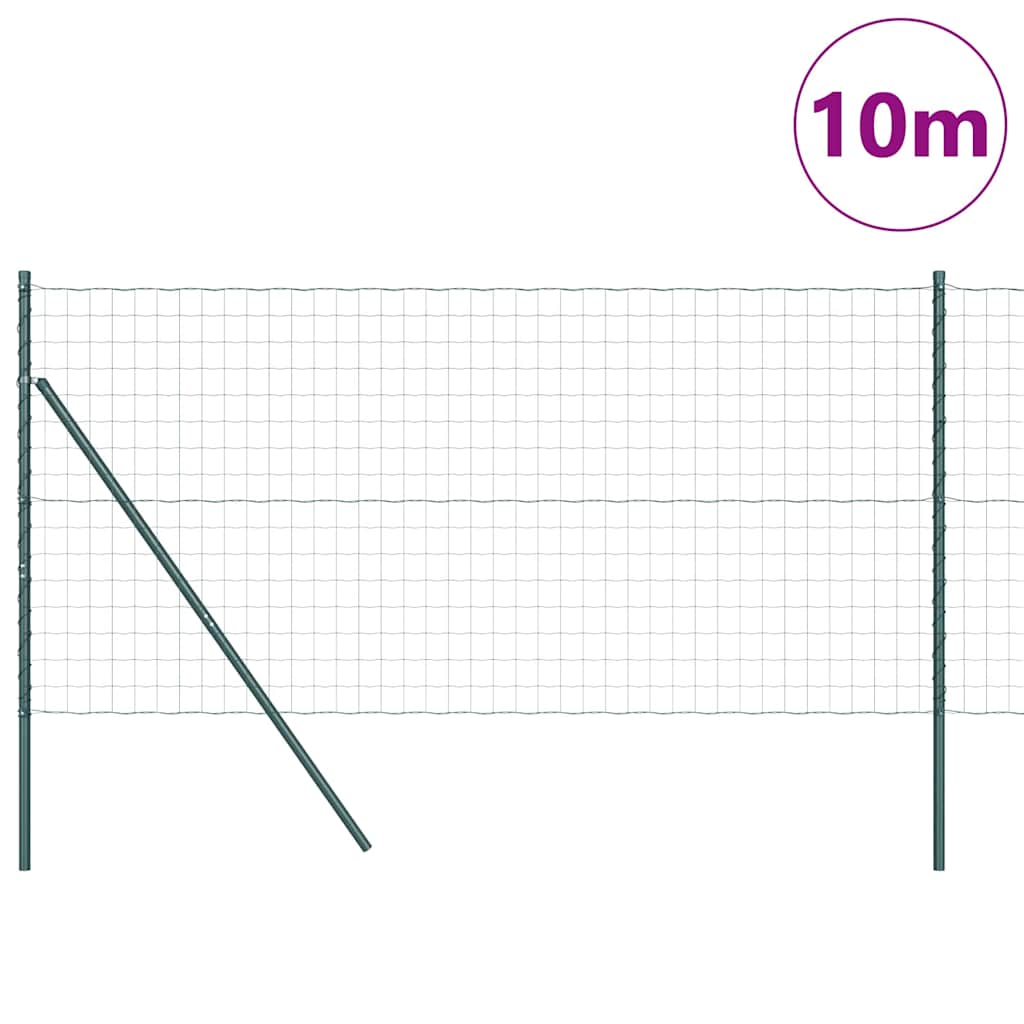 Fence with Post Green 1.4 x 10 m Steel and PVC