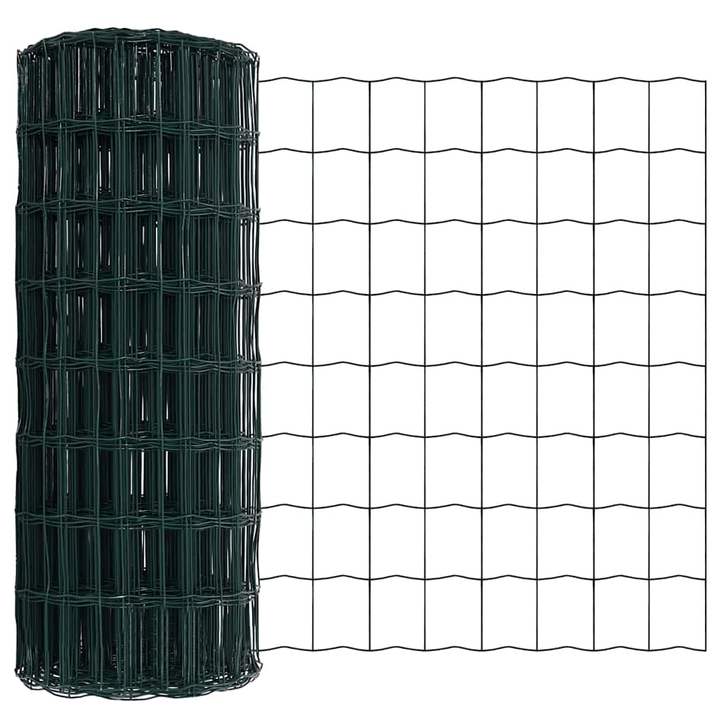 Fence with Post Green 0.4 x 50 m Steel and PVC