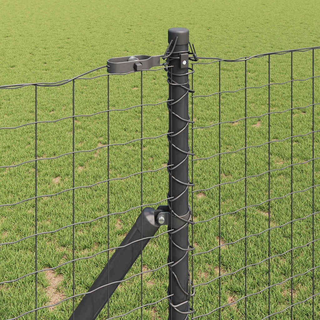 Fence with Post Grey 1.2 x 10 m Steel and PVC