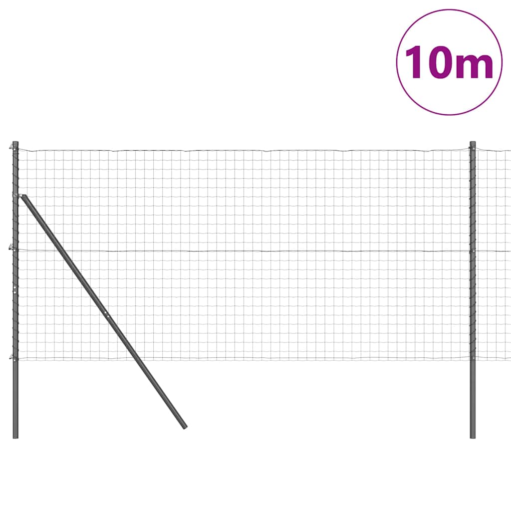 Fence with Post Grey 1.4 x 10 m Steel and PVC