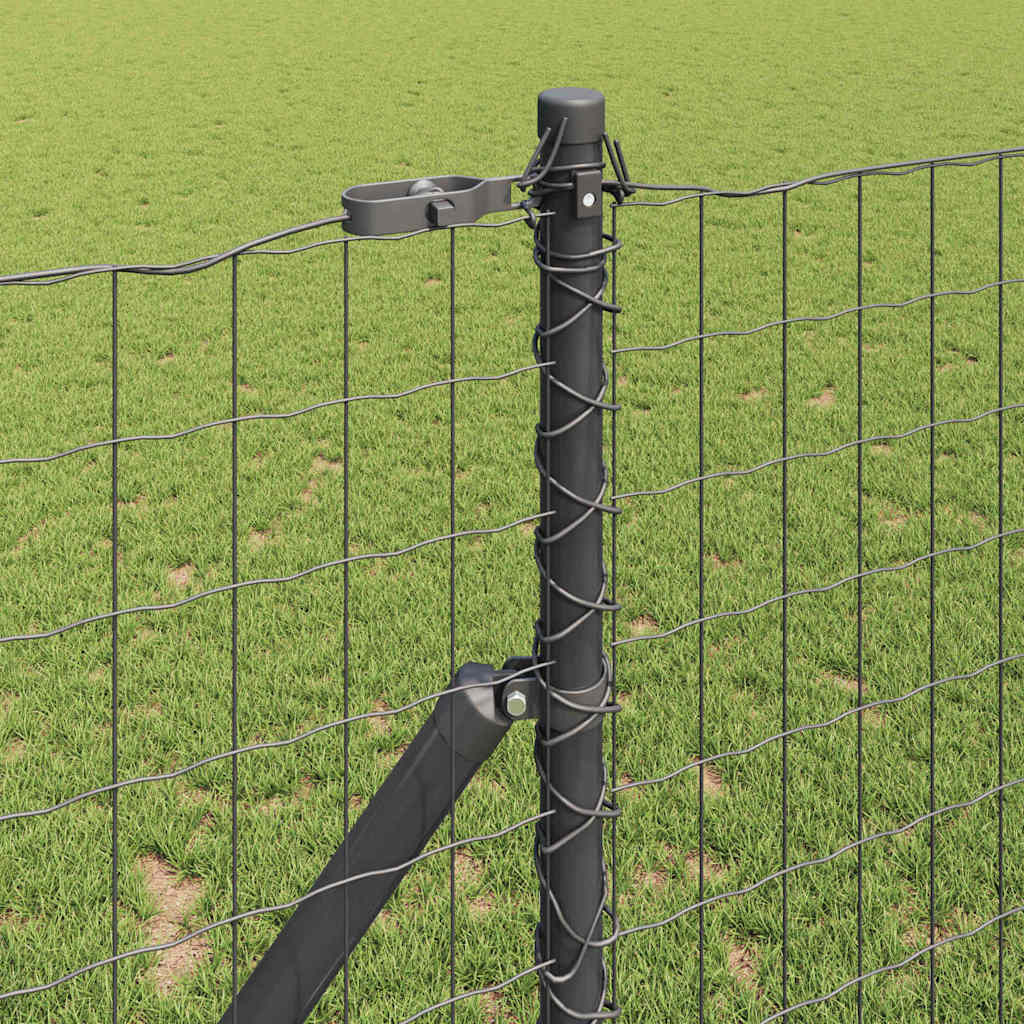 Fence with Post Grey 1.2 x 10 m Steel and PVC