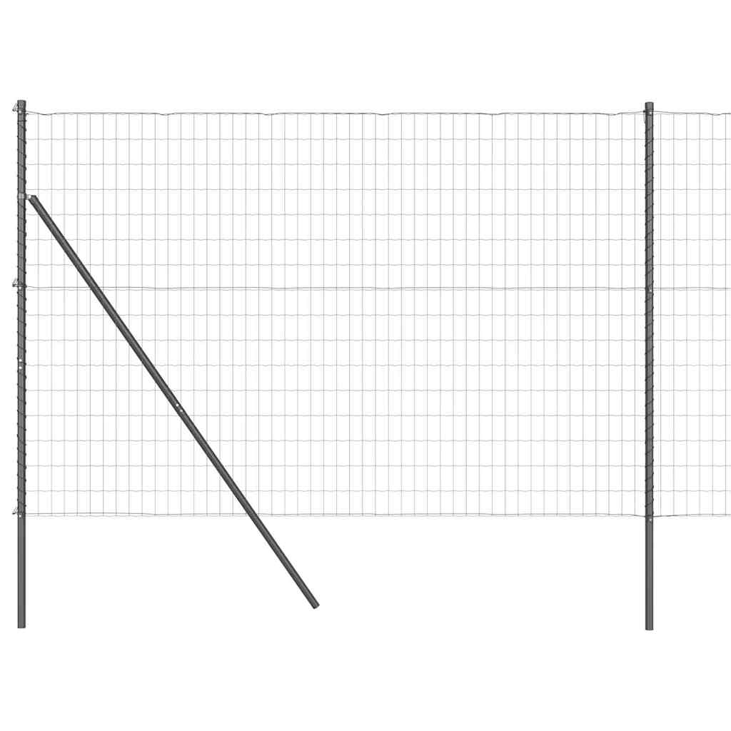 Fence with Post Grey 1.6 x 10 m Steel and PVC