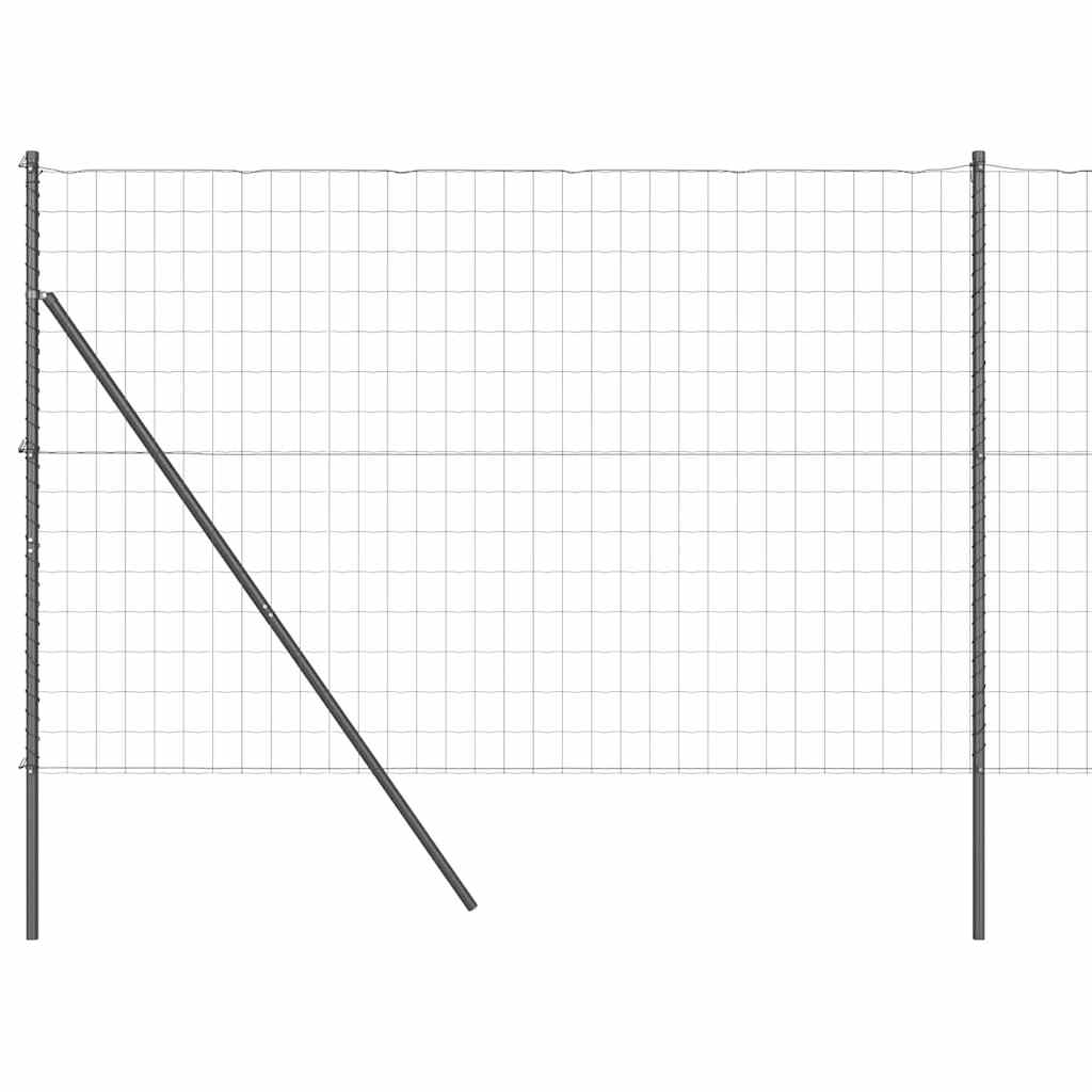 Fence with Post Grey 1.5 x 10 m Steel and PVC