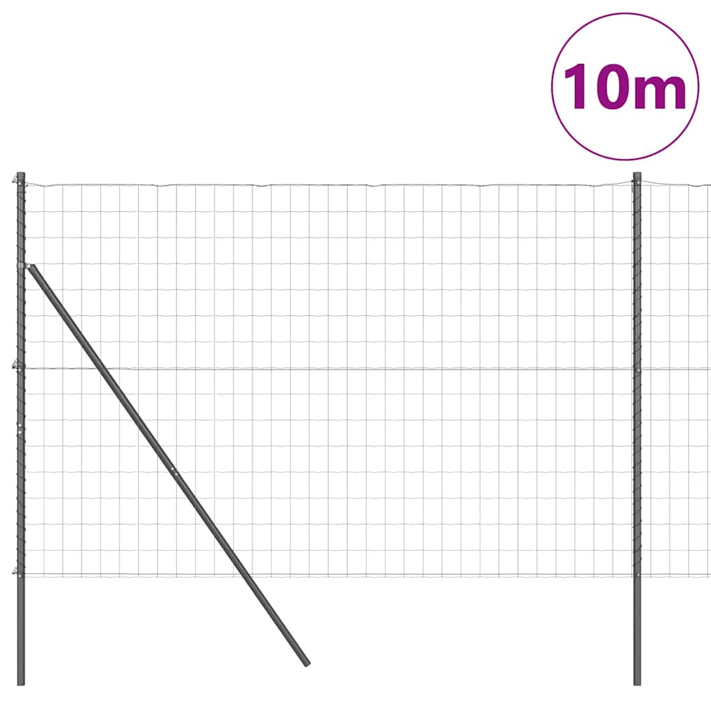 Fence with Post Grey 1.5 x 10 m Steel and PVC