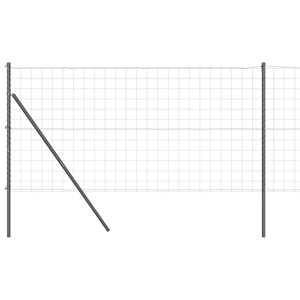Fence with Post Grey 1.4 x 10 m Steel and PVC