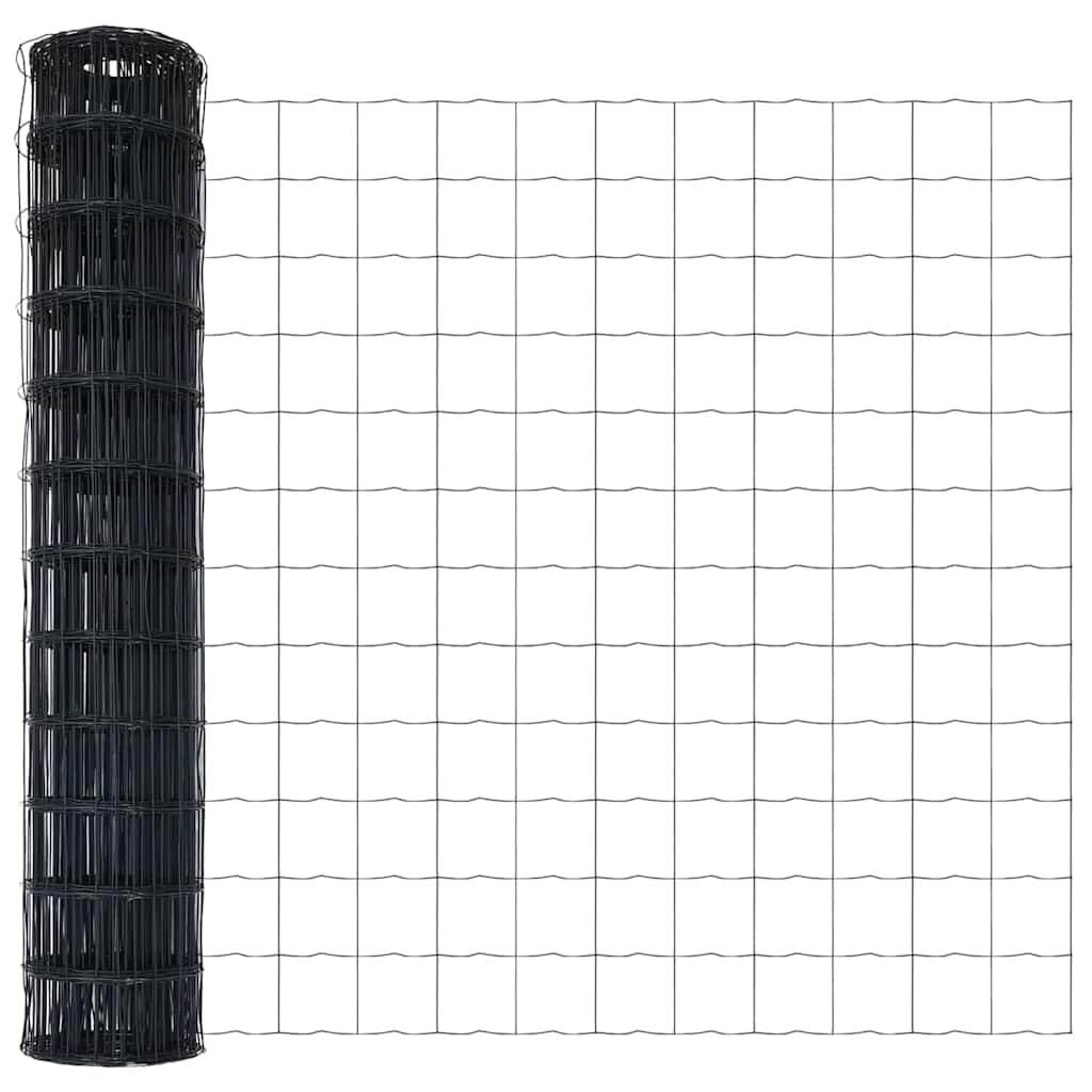 Fence with Post Grey 1.4 x 10 m Steel and PVC