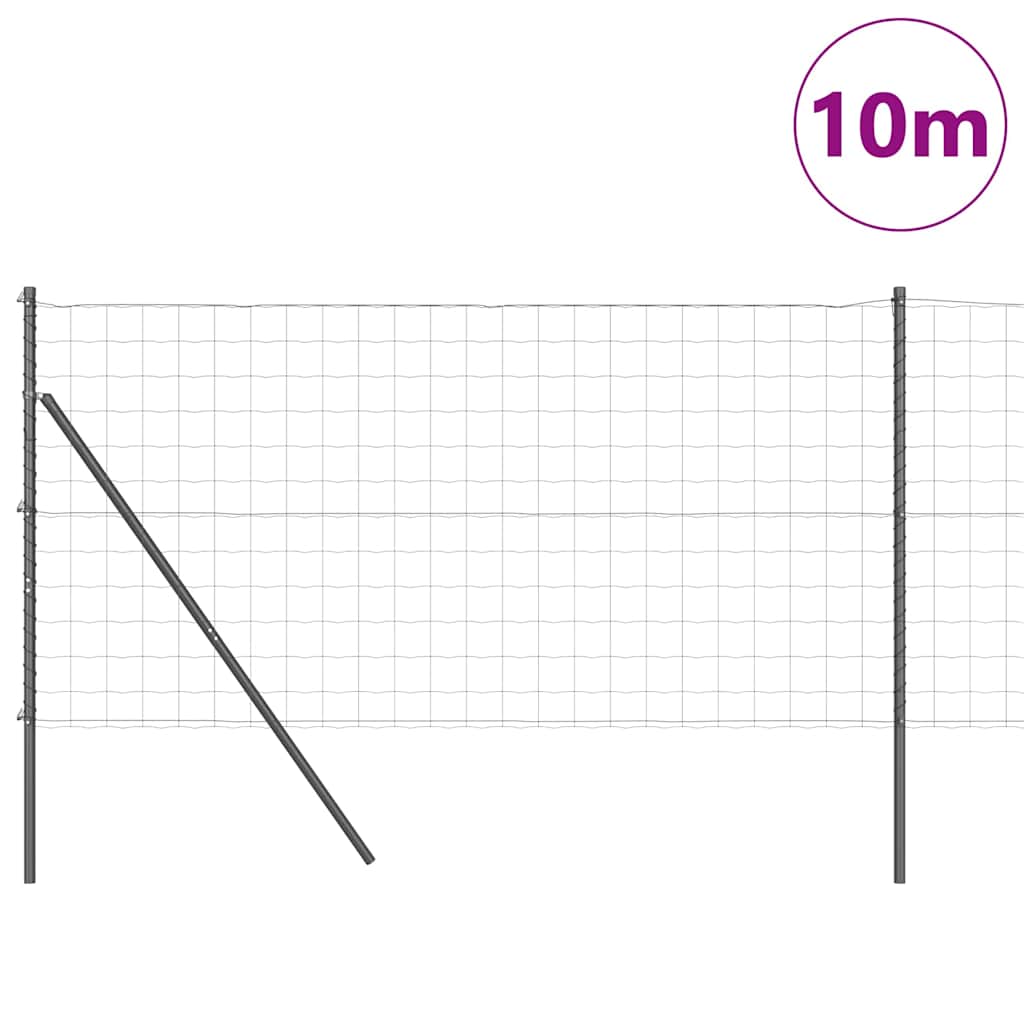 Fence with Post Grey 1.4 x 10 m Steel and PVC