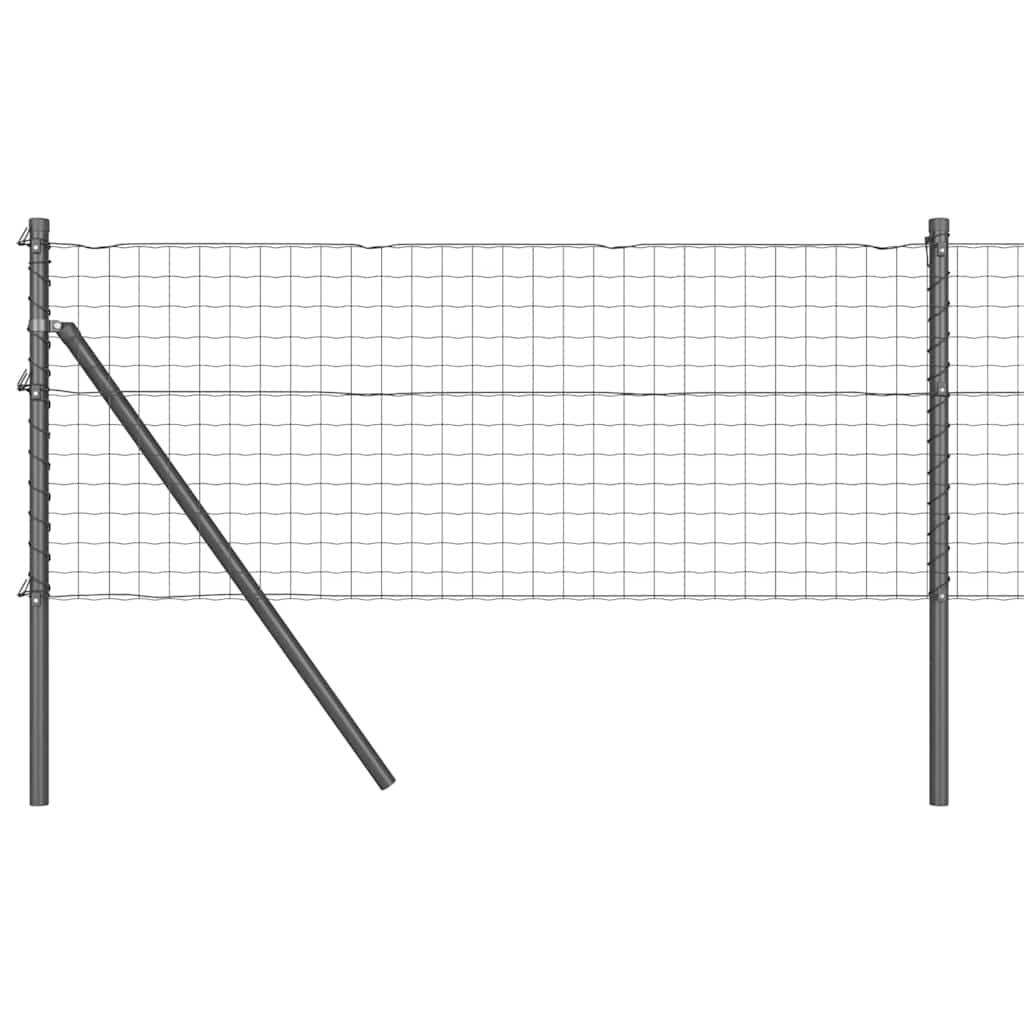 Fence with Post Grey 0.8 x 25 m Steel and PVC