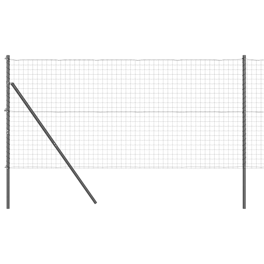 Fence with Post Grey 1 x 25 m Steel and PVC