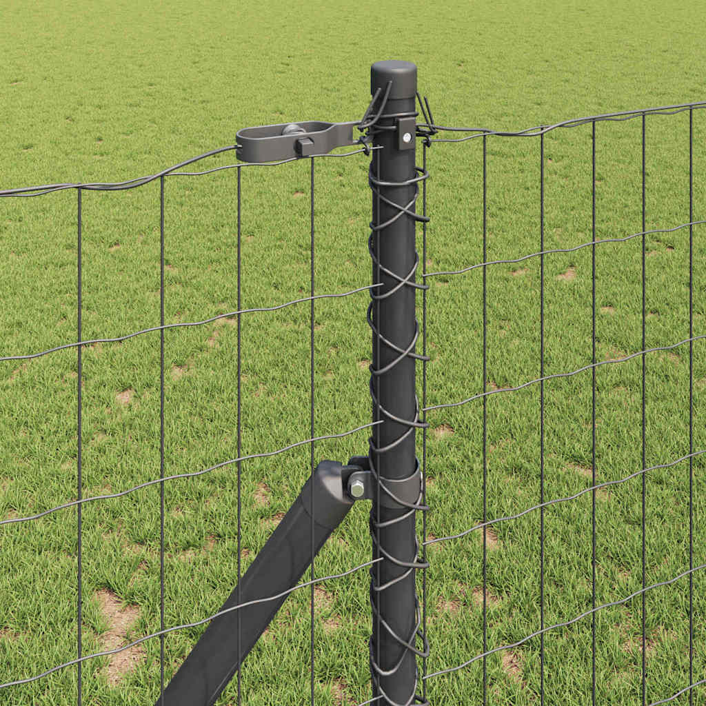 Fence with Post Grey 1.2 x 25 m Steel and PVC
