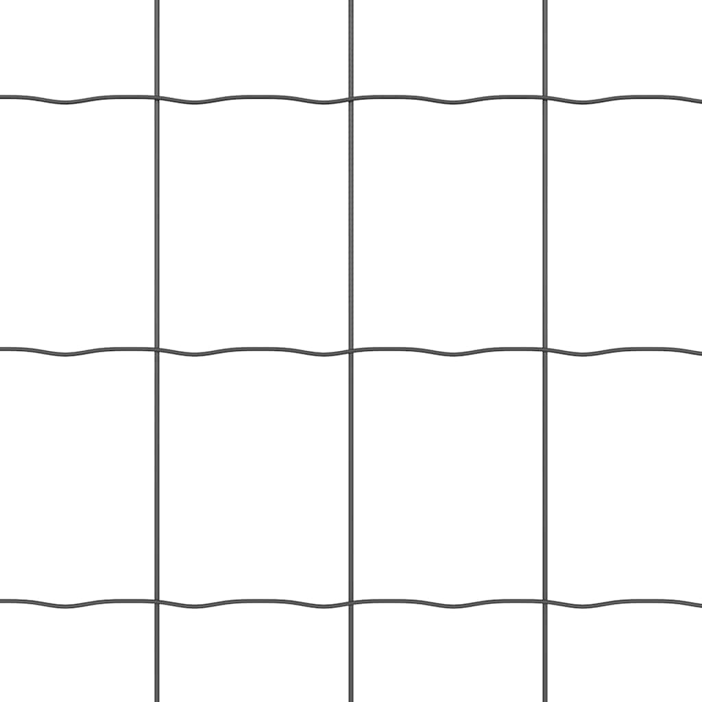 Fence with Post Grey 1.2 x 25 m Steel and PVC