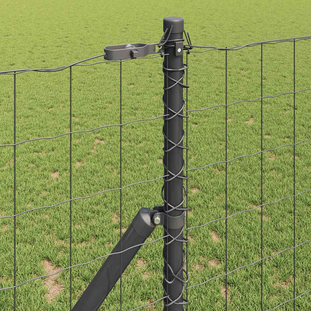 Fence with Post Grey 1.2 x 25 m Steel and PVC