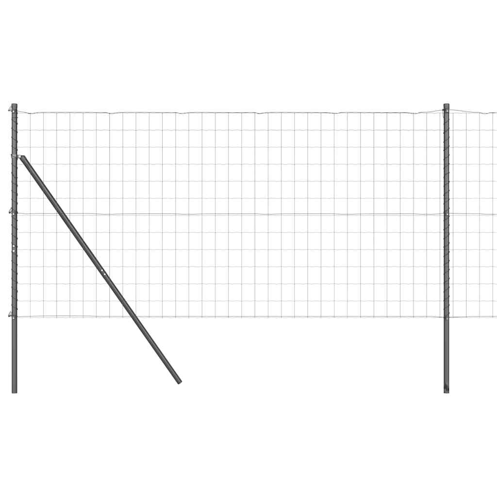 Fence with Post Grey 1.2 x 25 m Steel and PVC