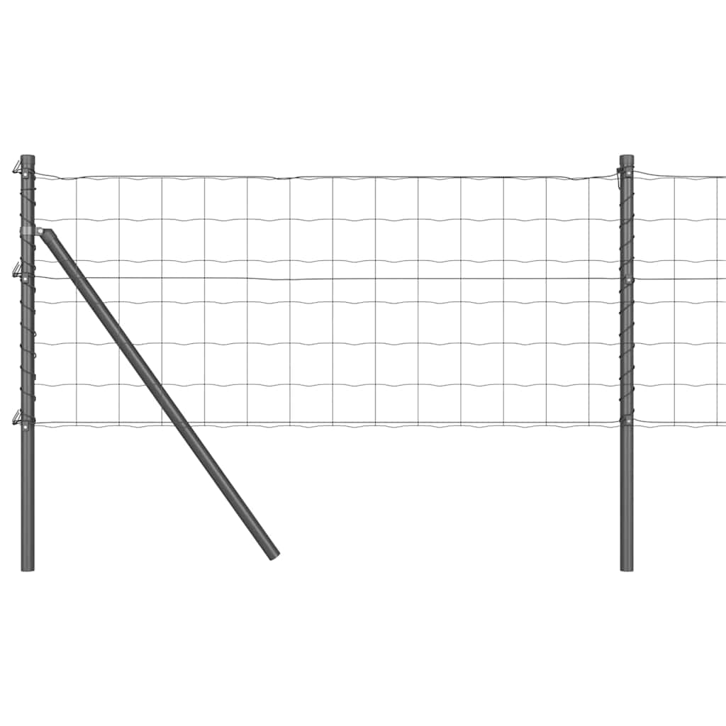 Fence with Post Grey 0.6 x 50 m Steel and PVC