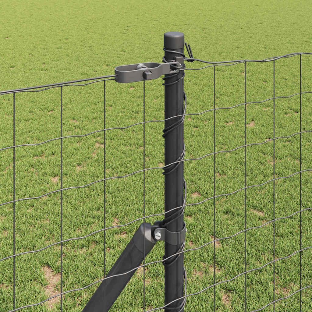 Fence with Post Grey 1.2 x 10 m Steel