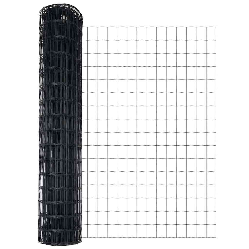Fence with Post Grey 1.2 x 10 m Steel