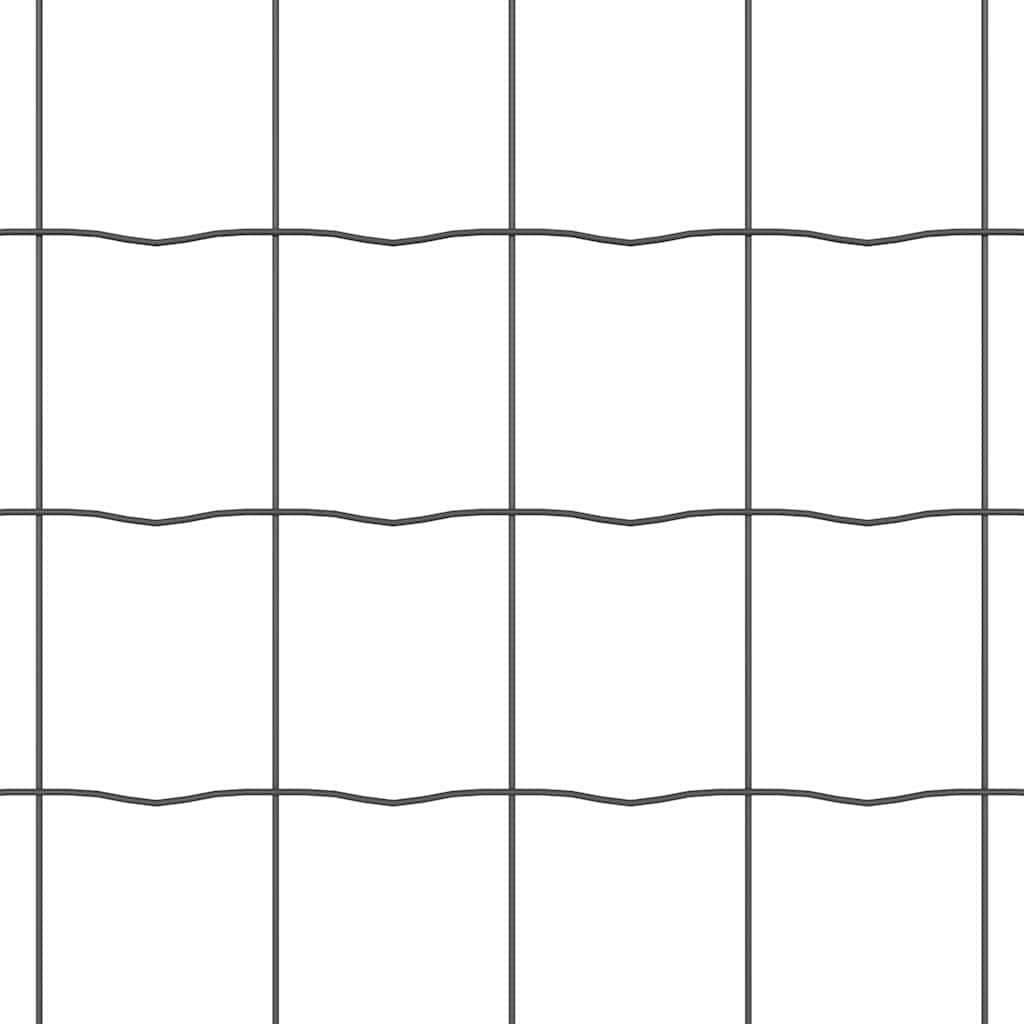 Fence with Post Grey 1.6 x 10 m Steel and PVC