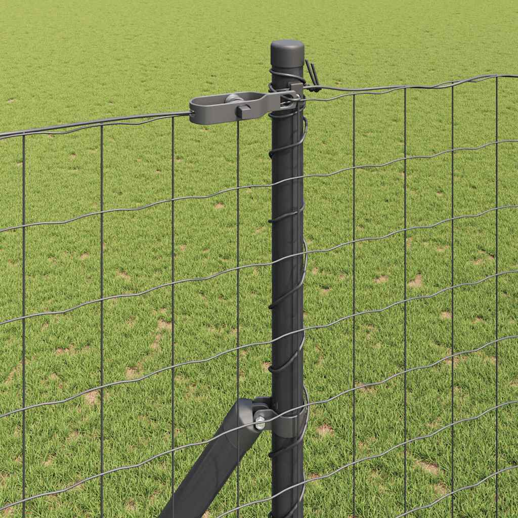 Fence with Post Grey 1.6 x 10 m Steel and PVC
