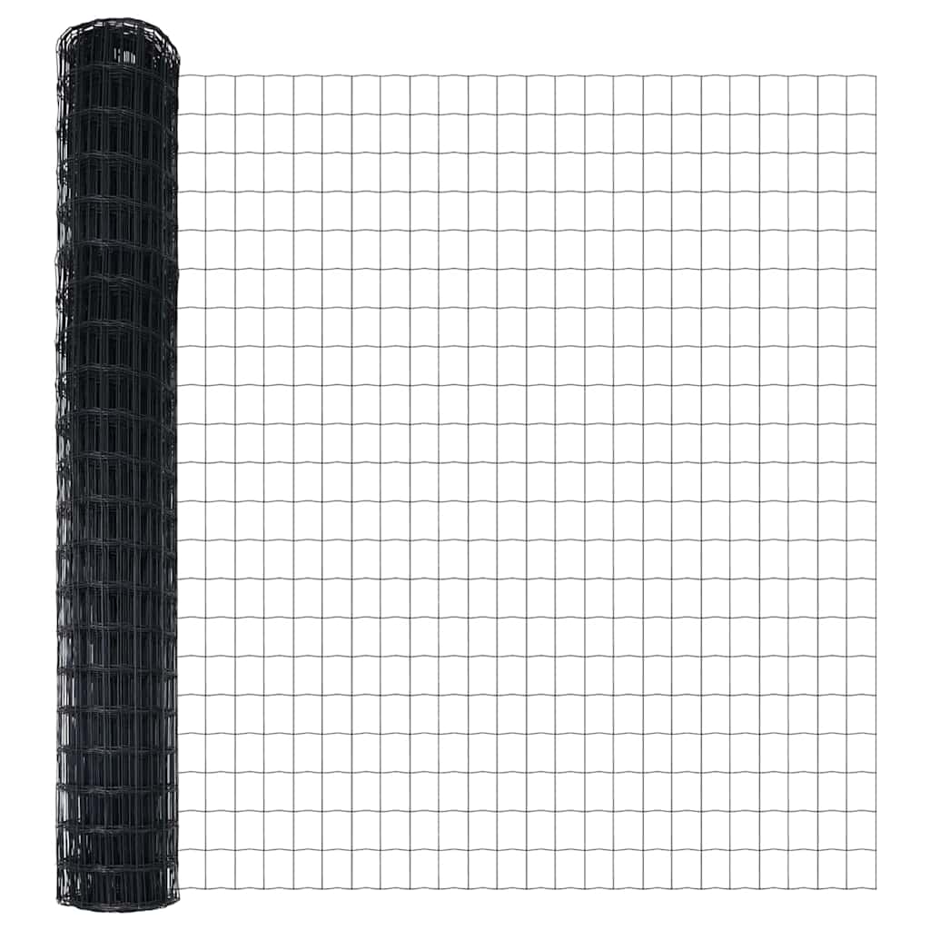 Fence with Post Grey 1.6 x 10 m Steel and PVC