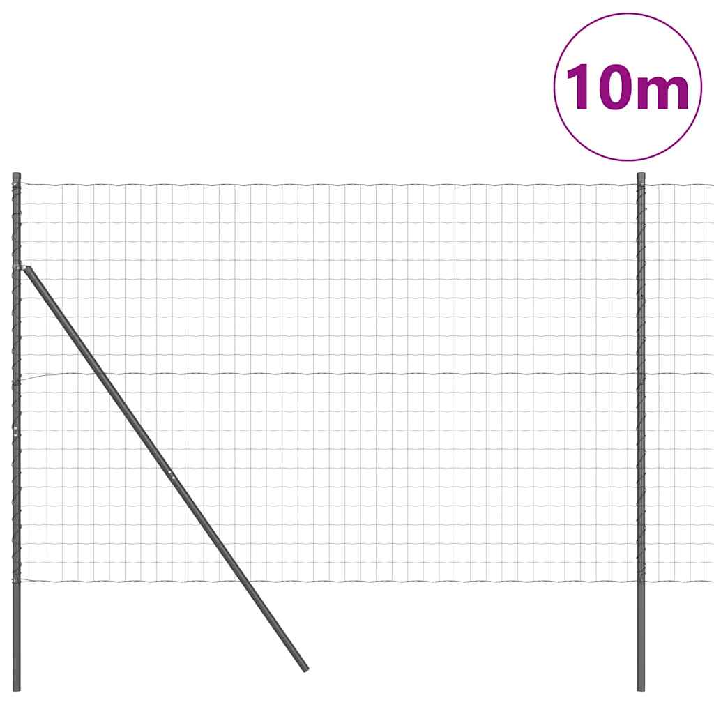 Fence with Post Grey 1.6 x 10 m Steel and PVC