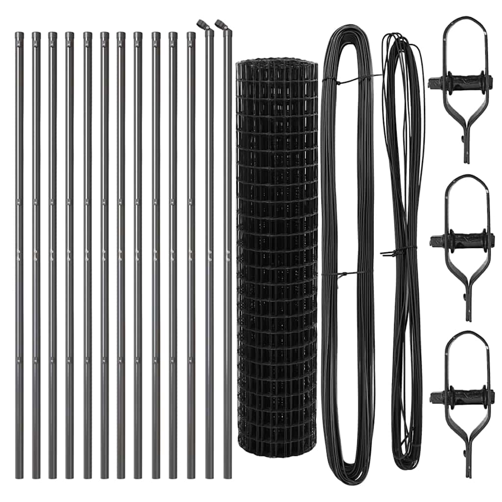 Ground Fix Welded Wire Fence 25 x 1 m (W x H) PVC-Coated Steel