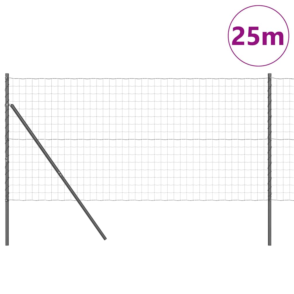 Ground Fix Welded Wire Fence 25 x 1 m (W x H) PVC-Coated Steel