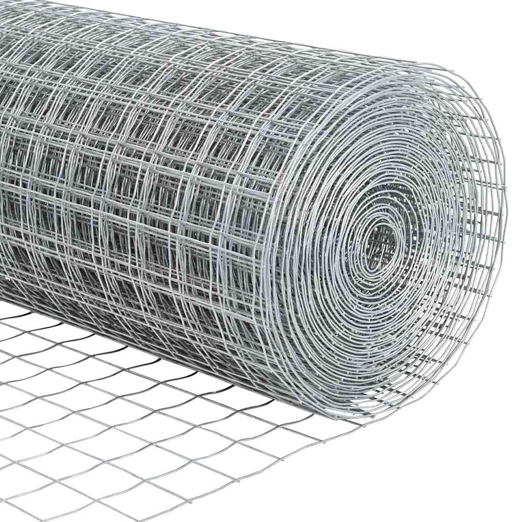 Fence with Post Silver 1.4 x 10 m Steel and PVC