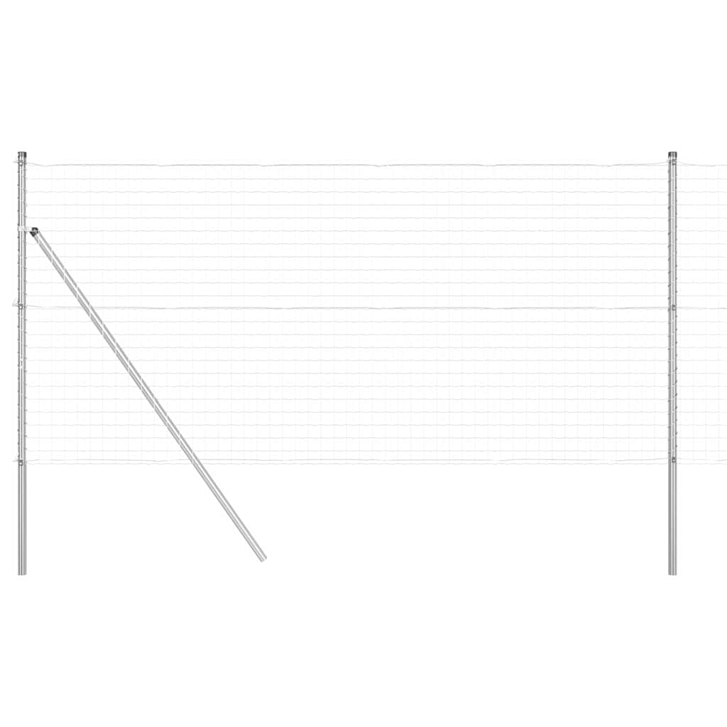 Fence with Post Silver 1.4 x 10 m Steel and PVC