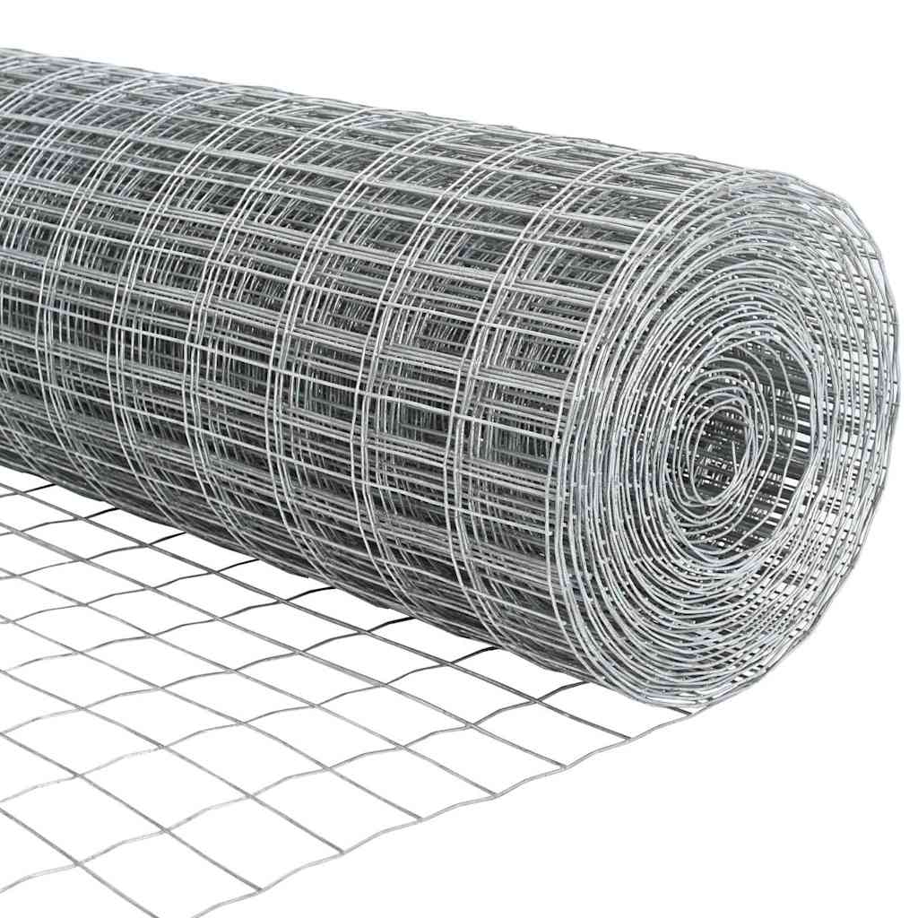Fence with Post Silver 1.4 x 10 m Steel and PVC