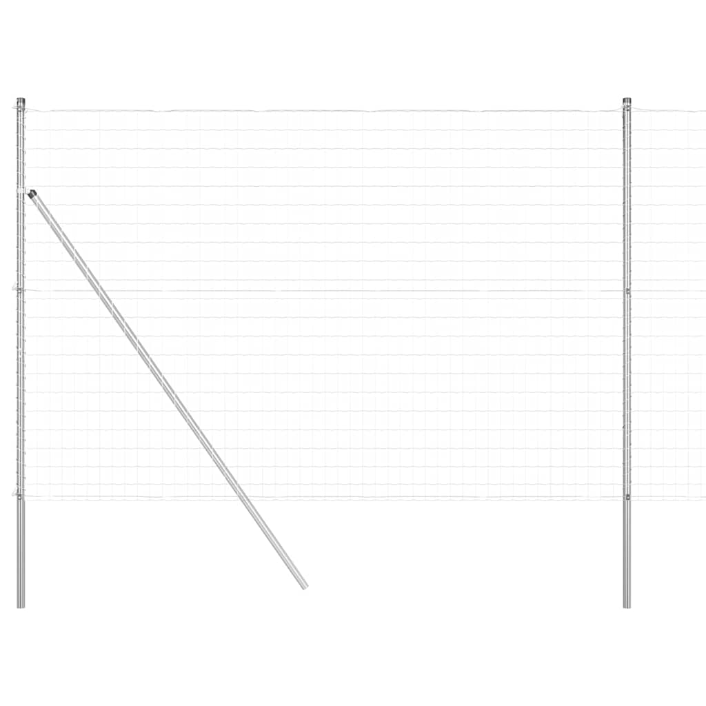 Fence with Post Silver 1.5 x 10 m Steel and PVC